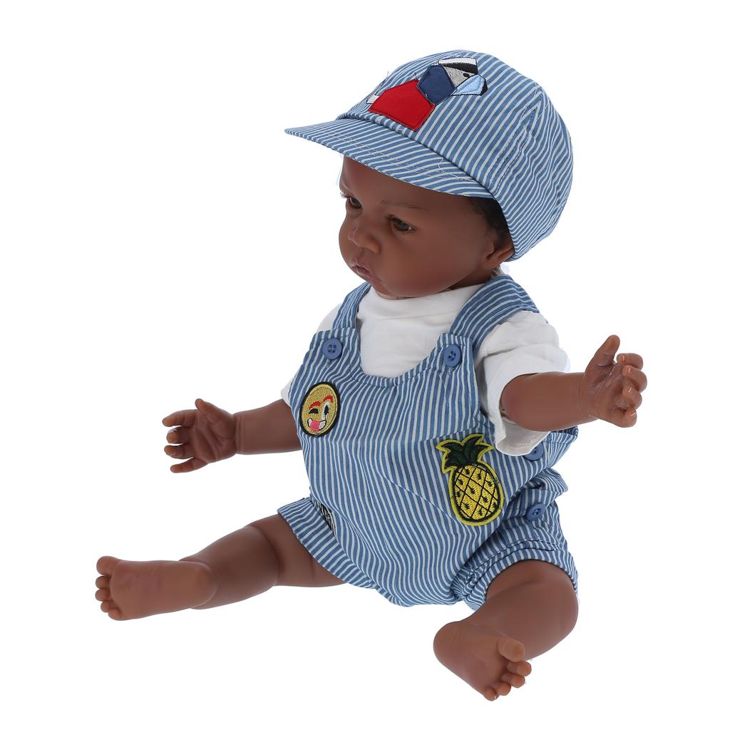 60cm Black Skin Infant Doll Toy Cute Lifelike Reborn Baby Boy Doll Children Gift