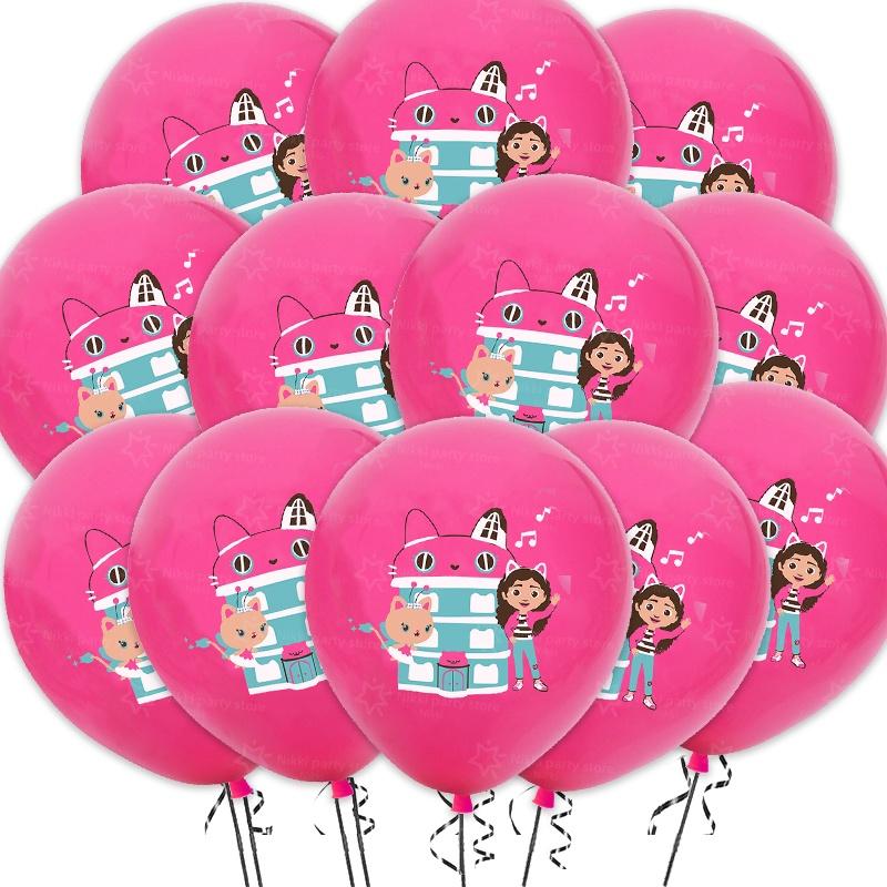 Gabby Dollhouse Balloons 12inch Gabbys Cat Birthday Decoration Latex Ballon Balloon Party Favors Round Ball DIY Decorations