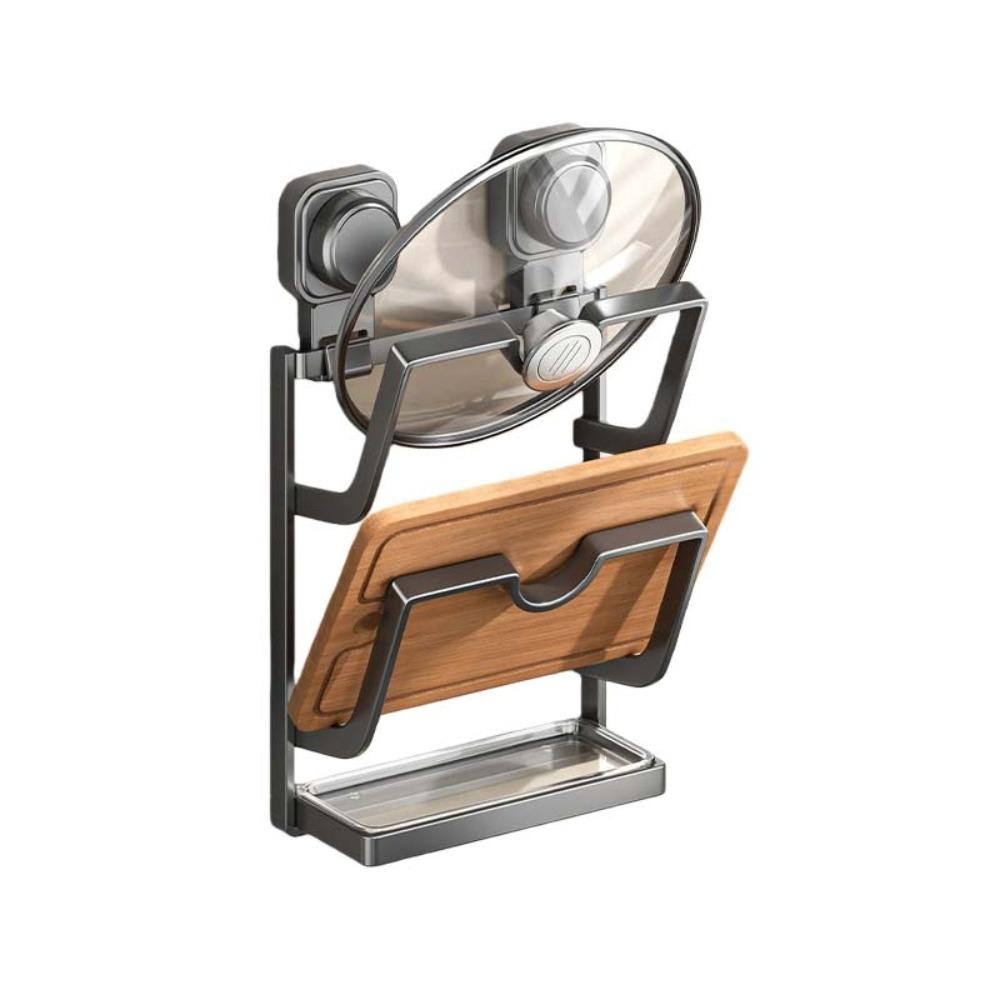 Carbon Steel Suction Cup Pot Lid Rack Cookware Storage Cutting Board Storage  Kitchen