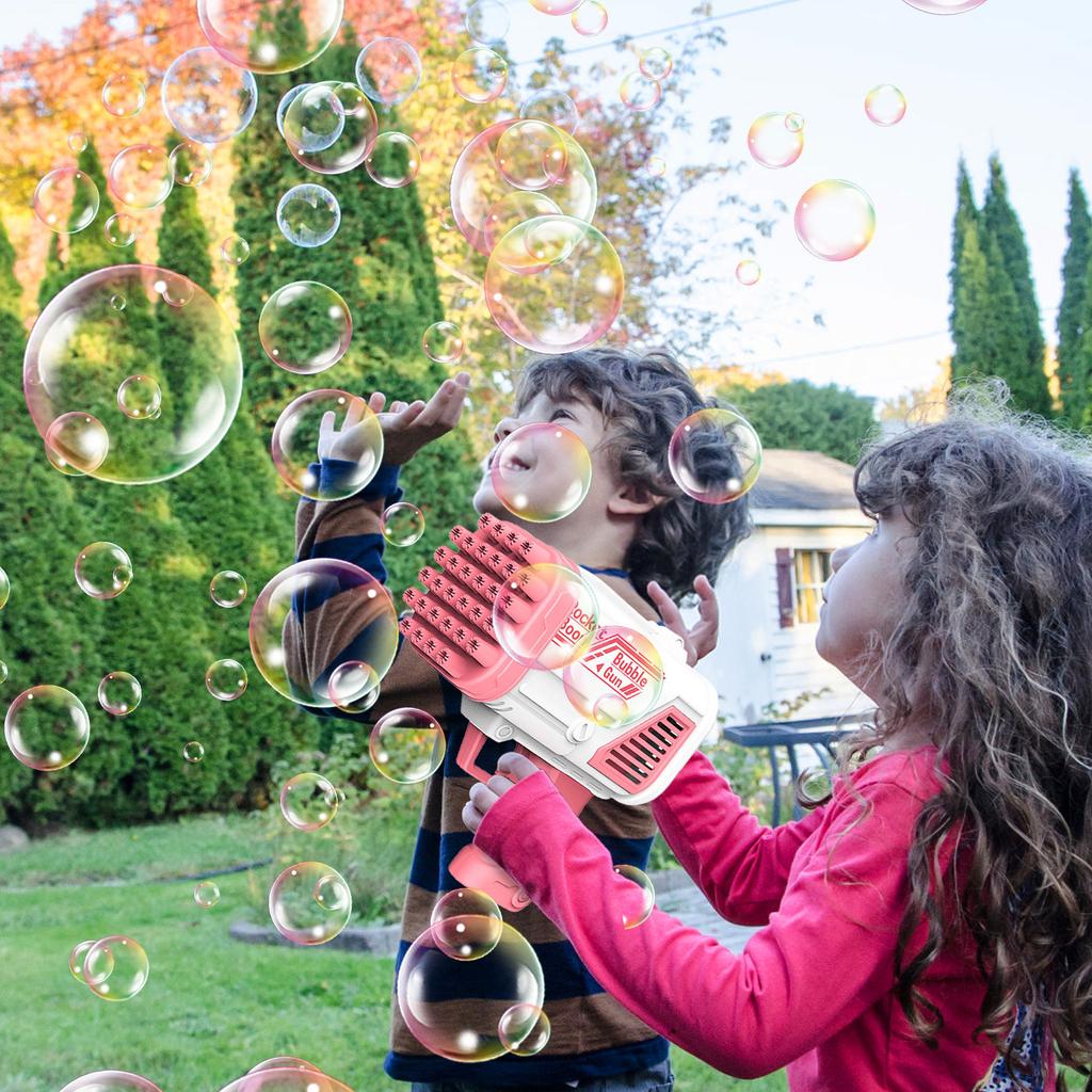 Children Electric 32-Hole  Bubble Machine Toy Boys Girls Cute Outdoor Toy