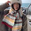 Warm Jacquard Knitted Scarf Printed Winter Wool Neckerchief Casual Fair Isle Style Scarf  Girls