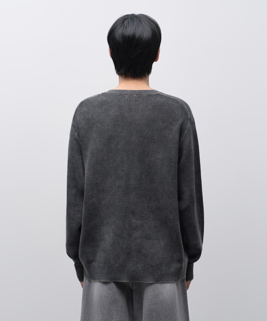 MUSINSA STANDARD Pigment Crew Neck Knit [Charcoal Gray]
