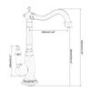Kitchen Tap 360° Rotatable Vintage Bathroom Tap with Heat and cold control Single Ceramic Lever Faucet Home Bathroom Decoration