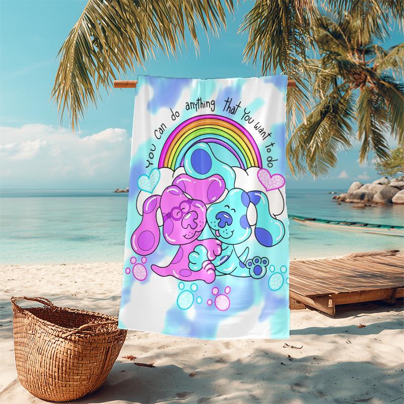 1Pc Blue'S Clues Adventure Beach Towel Microfiber Beach Towel Thin Absorbent For Beach Swimming Yoga Bath Sports 0917258