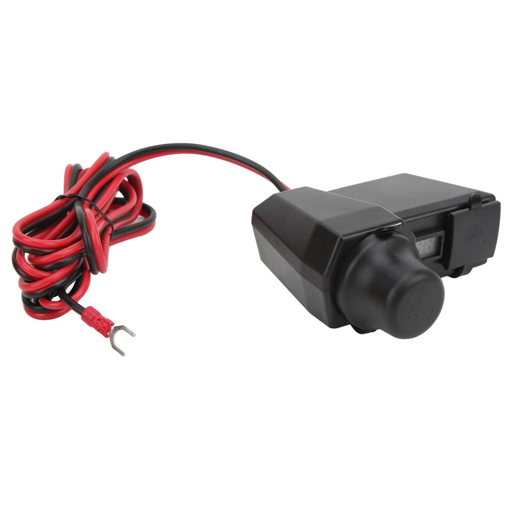 Motorcycle Phone Charger Multifunctional Dual USB Adapter 10?24V with Red Digital Display Voltmeter