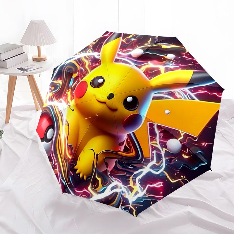 1PC , Pokémon Automatic Folding Umbrella | Vibrant Motif & Compact Design for Everyone, On-the-Go Essential - Gift-Worthy Style yy250930051