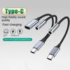 OTG Adapter Type C To Dual Type C Cable 2 In 1 USB Type C Audio Cable  for Phone/Earphone