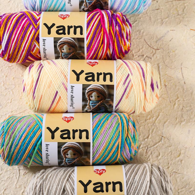 500g Gradient Dyed Colorful Yarn, Rainbow Yarn with Multiple Colors,