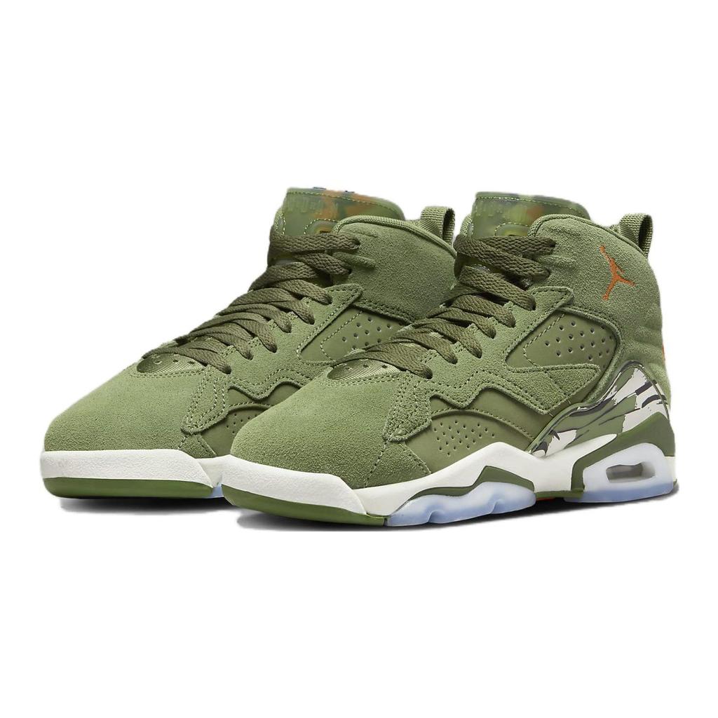 Air Jordan MVP GS Sky J Светло-оливковые детские кроссовки Зеленый Ярко-мандариновый Черный DZ5577-300