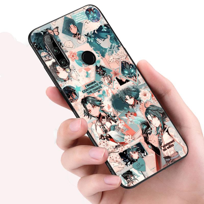 Чехол Genshin Impact с аниме для Huawei Honor 10X Lite 7A 7S 8A 8S 8C 8X 9A 9C 10i 20i 30i 20S 20E 9X Pro 10 8 Lite, черный чехол