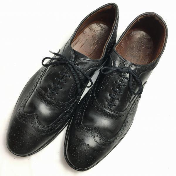 Allen Edmonds 80-е Винтажные МакАллистер Броги с крылышками Черные Размер 10.5D / 28.0-28.5см(ИСПОЛЬЗОВАЛ)