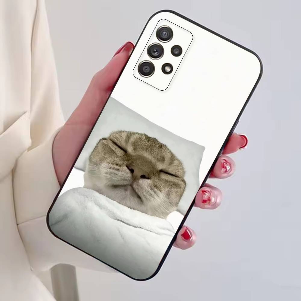 F-Funny Animal Cat  Phone Case Black Silicone Soft For Samsung S25,S24,S21,S22,S23,S30,Ultra,S20,Plus,Fe,Lite