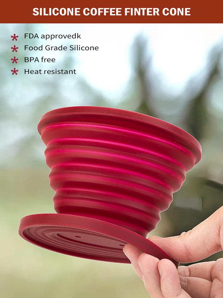 Leeseph складная капельница для кофе, портативная кофеварка для кемпинга, многоразовый силиконовый фильтр для кофе