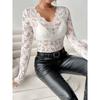 Spring And Autumn New Women'S Versatile Long Sleeve Daily Business Commuter Elegant Comfort Sexy Bottom Shirt Top