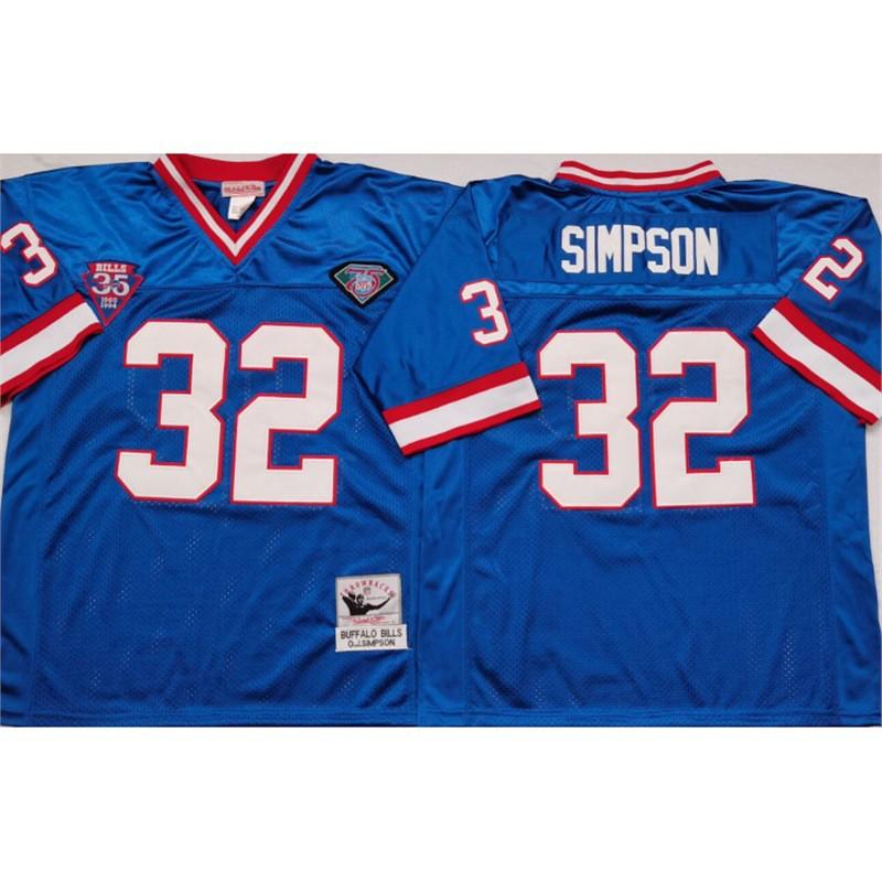 Buffalo Bills NFL Retro Jersey 12 34 Hall Of Fame Style Football Uniform Men Women Cotton Blend Sportswear