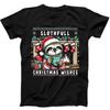 Slothful Christmas Wishes Cozy Sloth Funny Gift Black Tee T Shirt 197