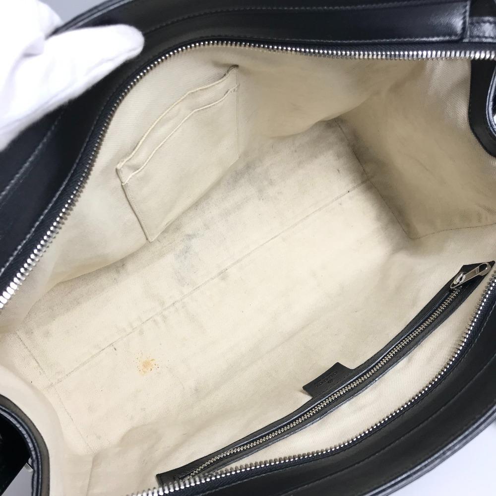 GUCCI 625774 GG embossed logo Bag Tote Bag Shoulder Bag Leather Black