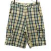 90-е Сделано в США Клетчатые шорты карго w30 Зеленая система Мужские Б/У