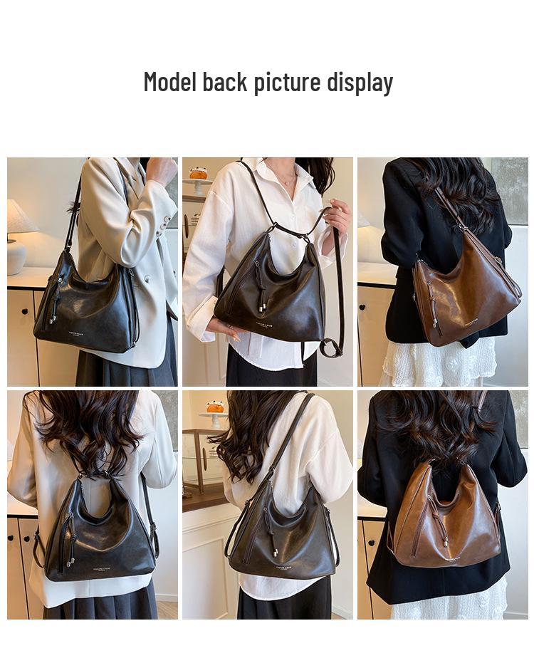 Женская весенняя ретро-сумка-тоут 2025: Простая вместительная сумка через плечо в корейском стиле