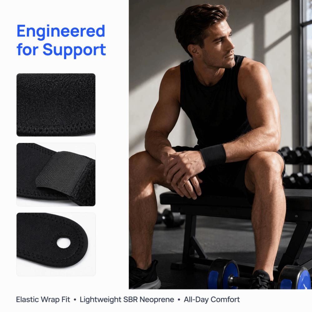 2PCS SBR Neoprene Sports Wristband Breathable Athletic Wrist Support Badminton Training