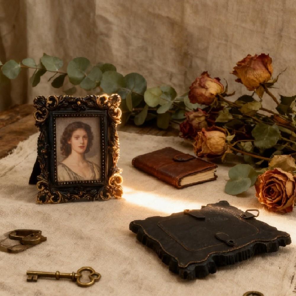 Resin Picture Frame Ornaments Goth Photo Display Holders Baroque Style Photo Frame Living Room