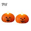 Retro Halloween Table Decoration Flameless Fake Candle, Battery Operated Stacked Pumpkin/Ghost Candle Light, Window Sill Pumpkin Decor LED Flickering