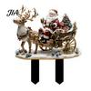 Christmas Elf Yard Signs Garden Stake, Santa Reindeer Sleigh Acrylic Stakes Sign, Outdoor Holiday Decoration for Lawn Pathway Festive Ground