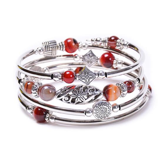 Beautiful Ethnic Hypoallergenic Female Bangle Turquoise Beads Wrap Bracelet Fashion Jewelry