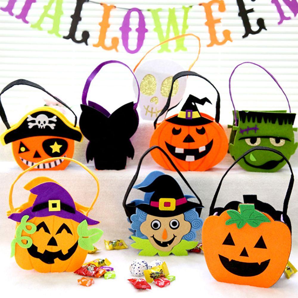 Kids Halloween Decoration With Handle Tote Bag Non-woven Bag Gift Pouch Halloween Candy Bag