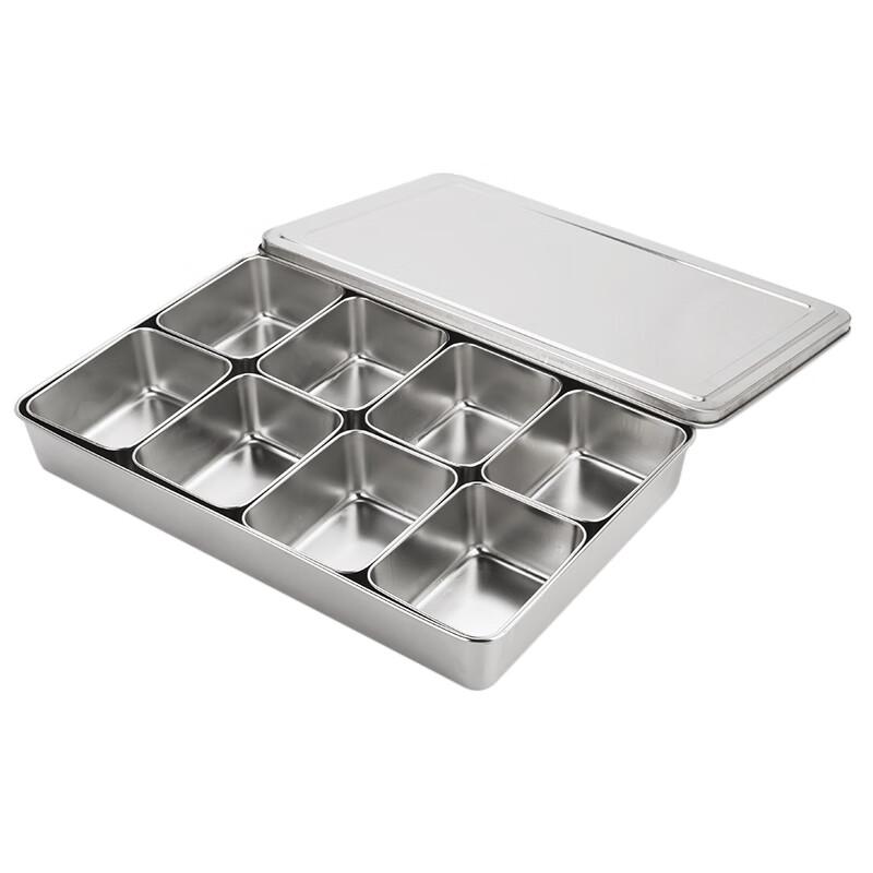 Japanese Style 304 Stainless Steel 2-Compartment Condiment Box