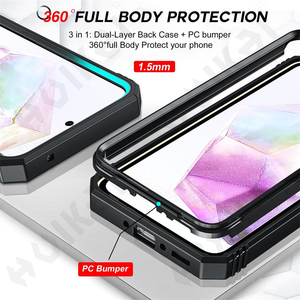 Чехол-держатель Military Armor для Samsung Galaxy S24 S23 S22 S21 Ultra Plus A55 A35 A54 A14 4G 5G Slider Camera Protective Card Card Card Cover