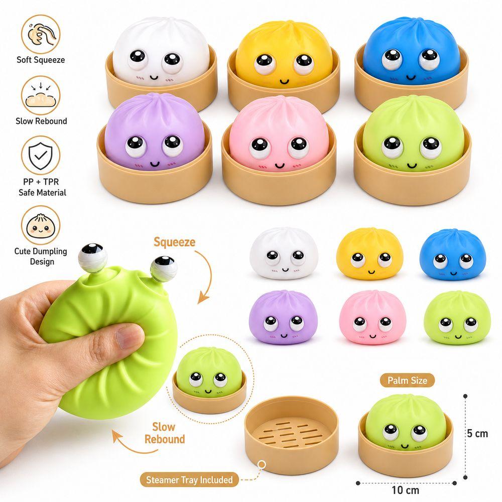 Big-eyed Cutie Steamed Stuffed Bun Squeeze Pinch Le Stress Relief Sensory Ball Home Decoration
