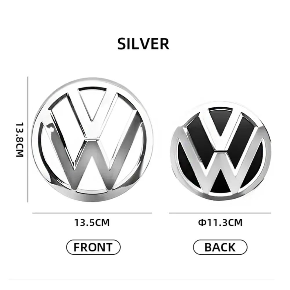 W125For VW Volkswagen Jetta MK5 Golf Volkswagen Front Grille Emblem 137MM car Rear Trunk Lid Badge 115MM Black Auto logo For VW Golf