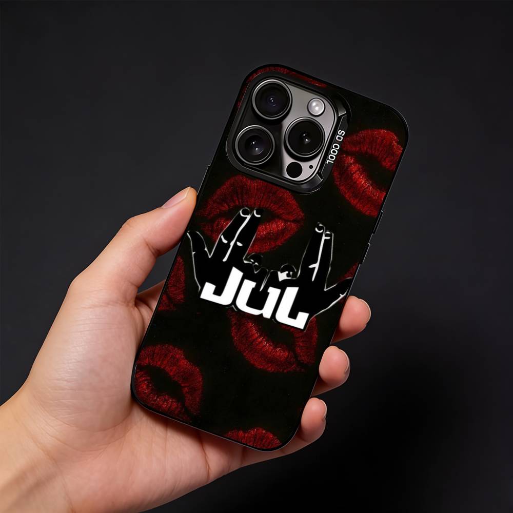 J-Julien Mari Jul Phone Case For iPhone17, 16,15,14,13,12 Pro Max Black Candy Matte Shockproof Cover