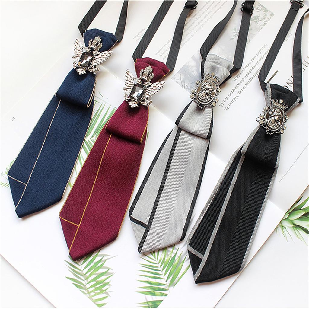 Uniform Ties For Janpanese JK Uniform Cosplay Accessory Neckwear Jk Seifuku Anime Necktie with Rhinestones Metal Charm