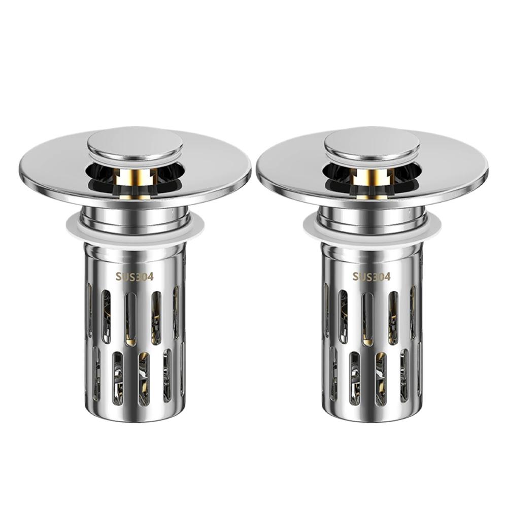 Sink Strainer Universal Basin Pop-Up Drain Filter Hair Catcher Stainless Steel Wash Basin Stopper Kitchen Bathtub Shower Plug