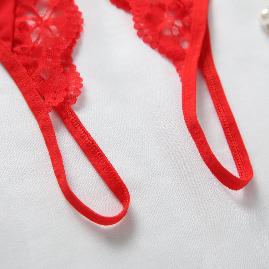 Sexy Lingerie Women's Panties Crotch Opening Transparent G-strings Thongs Hollow Out Solids Bowknot Underwear Women Lace Pantys