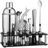 Набор из 17 предметов из нержавеющей стали для бармена, для приготовления коктейлей, акриловый набор, ложка-соломинка, снежный стакан