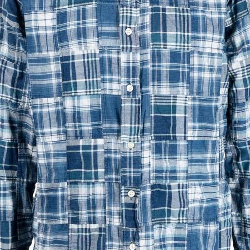 Polo Ralph Lauren FW22 Узорчатый набивной воротник поло рубашка на пуговицах с длинным рукавом мужские рубашки синий 710869417-001