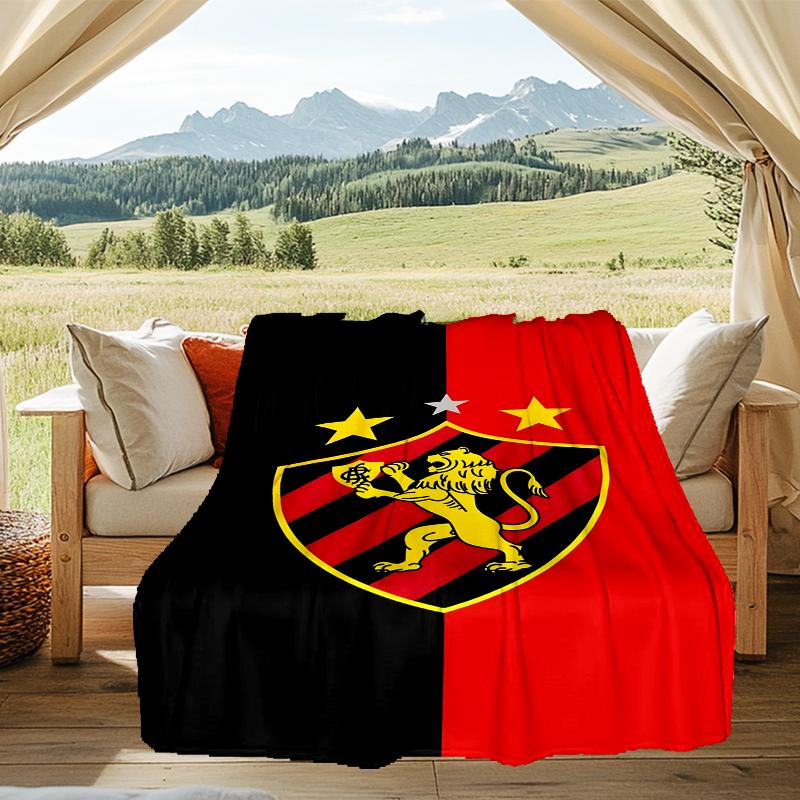 1PC Sport Club Football Crest Printed Soft Flannel Blanket Throw for Adult Bedroom Living Room Sofa Camping Travel Fan gifts Christmas Gifts