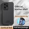 Luxury Business Official Leather Soft Frame Car Magnetic Case for Honor 200 Lite PU Skin Feel Solid Color Full Lens Shockproof Protect Cover