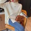 Women's Half Turtleneck Sweater - 2025 Autumn/Winter Fashion, Loose Fit, Versatile, Slimming, Split-Knit Design