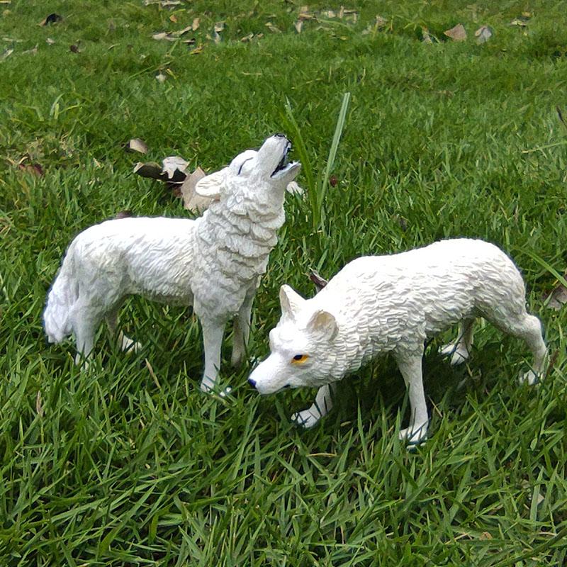 Oenux Дикие животные Маленький серый волк Гривистый волк Детеныши волков Модель для симуляции Коллекция фигурок из ПВХ Подарок Детская игрушка Подарок