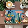 4/6pcs Rectangular Placemats - 12X18 Inch Pastoral Style Floral Print Heat-Resistant Table Mats