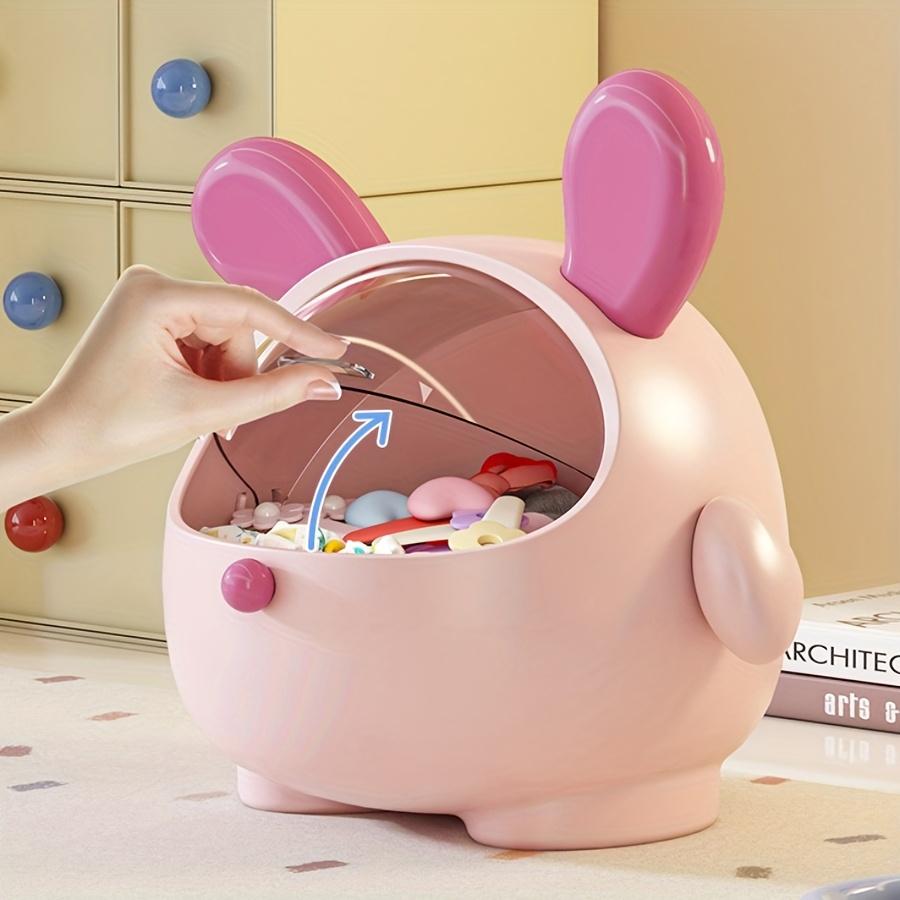 Милая косметическая коробка-органайзер в форме кролика - Многофункциональный кейс для демонстрации макияжа с хранилищем для ювелирных изделий и помад