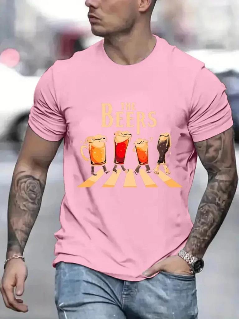The Beers 3D Printed Men Tee Shirts Breathable Tops Street Fashion T-shirt Mens Casual Summer T Shirts Fashion Men T Shirts