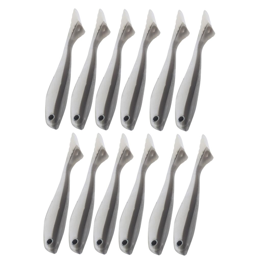 2 комплекта Искусственная имитация Черная спинка Двухцветная Мягкая силиконовая приманка Рыболовные снасти