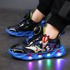 Shoes Autumn and Winter Luminous Running Shoes Non-slip Boys Sports Shoes Boys Leather Ultraman 2025 Children's New Trend
