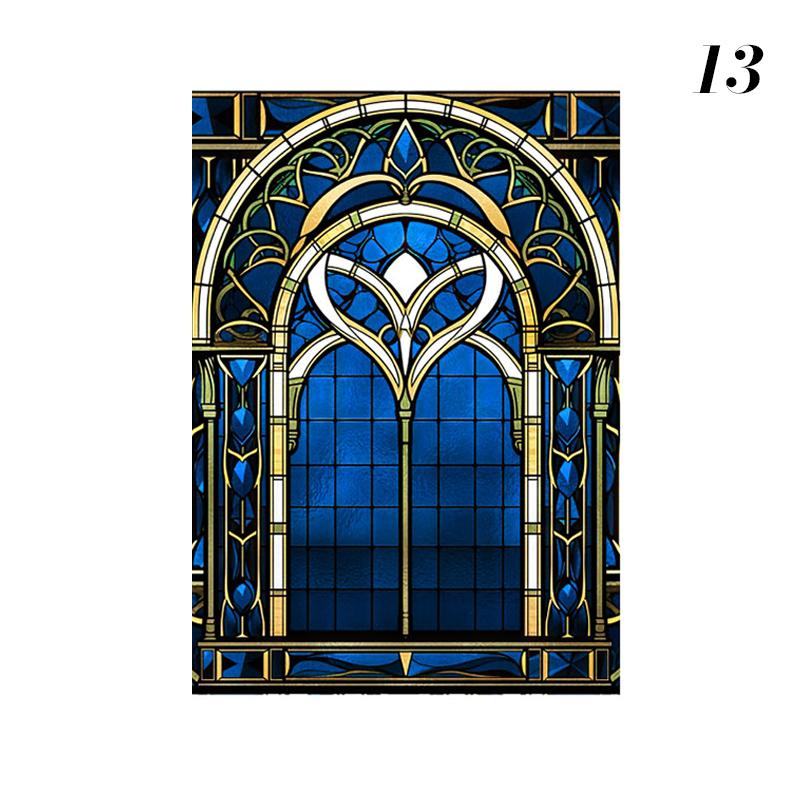 Ретро Арт-стекло Пленка Европейский стиль Витраж Церковное искусство Приватность Окна Наклейки Непрозрачный Отель Клуб Веранда Окно Декор Пленка