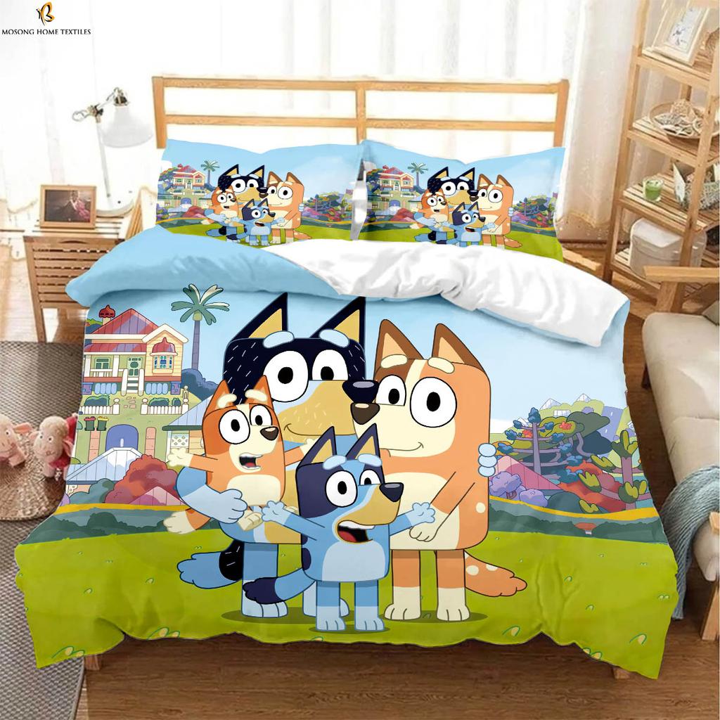 Children's Bedding Set Animated Cartoon Duvet Cover Anime Pillowcase Comfortable Bed Set Full Size Single Bed Double Bed